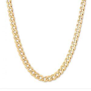Gold Over Sterling Silver Curb Chain Necklace 18" - NEW $475 MSRP